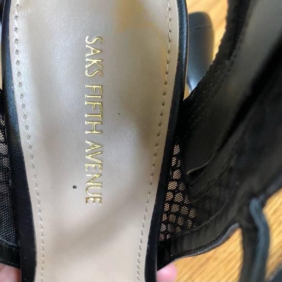 SAKS FIFTH AVENUE WOMENS SHOES SIZE 7 M GENUINE LEATHER 4" HEELS, BLACK, ZIPPER - Picture 7 of 12